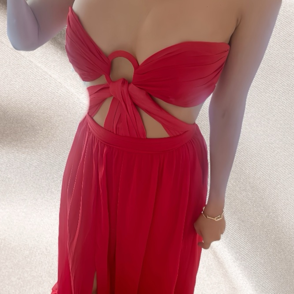 PatBO | Cut-Out  Maxi Dress - Candy Red - NWT - Small / Size 4 - Picture 10 of 10